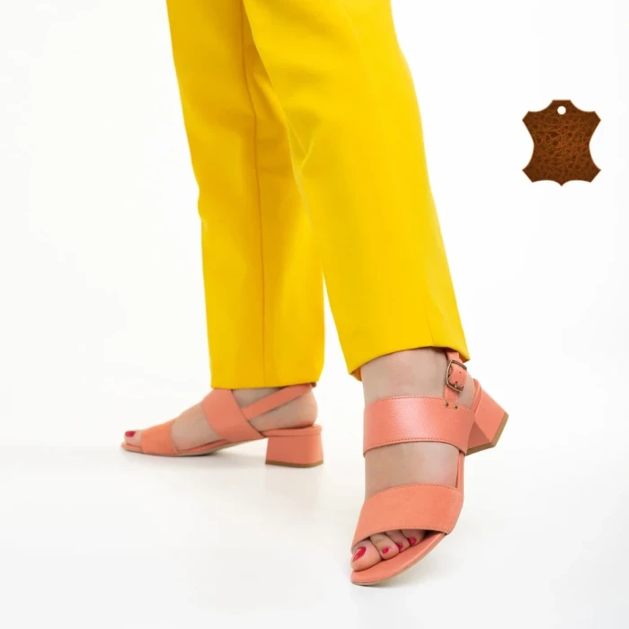 Sandale dama Marco roz din piele naturala Joni