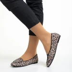 Balerini dama Marco bej leopard din piele intoarsa Teresita