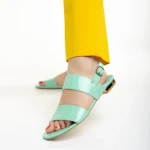 Sandale dama Marco verzi din piele naturala lacuita Kinslee