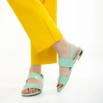 Sandale dama Marco verzi din piele naturala lacuita Kinslee