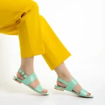 Sandale dama Marco verzi din piele naturala lacuita Kinslee