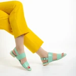 Sandale dama Marco verzi din piele naturala lacuita Kinslee