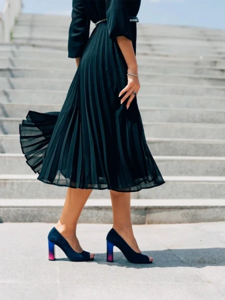 Pantofi dama Marco albastri din piele intoarsa Cecelia