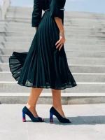 Pantofi dama Marco albastri din piele intoarsa Cecelia