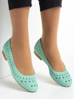 Balerini dama Marco verzi din piele intoarsa Parisa