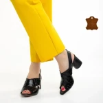 Sandale dama Marco negre din piele naturala Dagmar