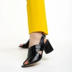 Sandale dama Marco negre din piele naturala Dagmar