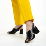 Sandale dama Marco negre din piele naturala Dagmar