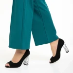 Pantofi dama Marco negri din piele intoarsa Cecelia