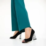 Pantofi dama Marco negri din piele intoarsa Cecelia