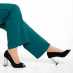 Pantofi dama Marco negri din piele intoarsa Cecelia