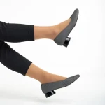 Pantofi dama Marco negri cu argintiu din piele naturala Meral