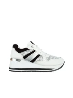 Pantofi sport dama albi cu negru din piele ecoloigca Izebel