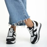 Pantofi sport dama negri din piele ecoloigca Izebel