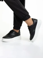 Pantofi sport dama negri din piele ecologica Juliska
