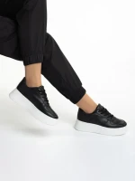 Pantofi sport dama negri din piele ecologica Juliska