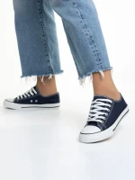 Tenisi dama albastri din material textil Sanaa