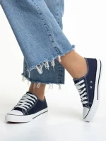 Tenisi dama albastri din material textil Sanaa