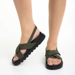 Sandale dama verzi din piele ecologica Helvia