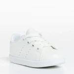 Pantofi sport copii albi cu rogvaiv din piele ecologica Omar