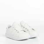 Pantofi sport copii albi cu roz din piele ecologica Orlando