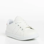 Pantofi sport copii albi cu roz din piele ecologica Orlando