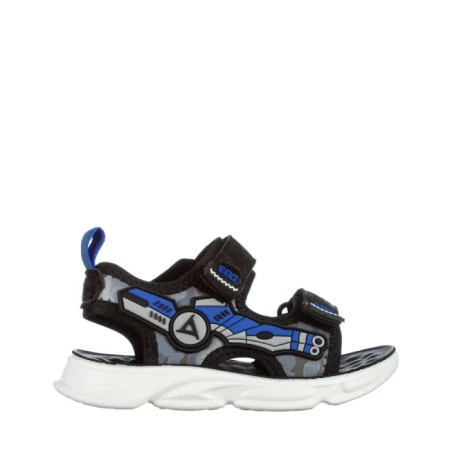 Sandale copii negre cu albastru din material textil Tihana