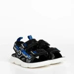 Sandale copii negre cu albastru din material textil Tihana