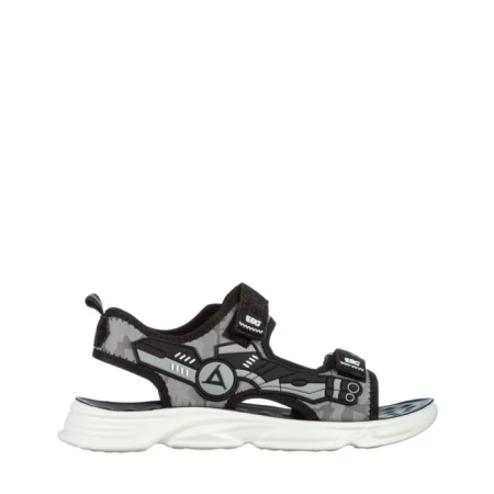 Sandale copii negre cu gri din material textil Tihana