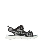 Sandale copii negre cu gri din material textil Tihana