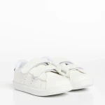Pantofi sport copii albi cu albastru din piele ecologica Frost