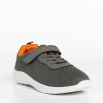 Pantofi sport copii gri cu portocaliu din material textil Amie
