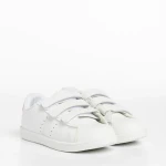 Pantofi sport copii albi cu roz din piele ecologica Faydra