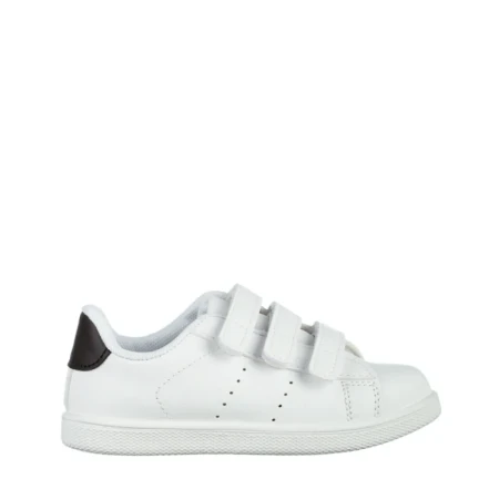 Pantofi sport copii albi cu negru din piele ecologica Frost