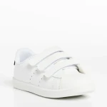 Pantofi sport copii albi cu negru din piele ecologica Frost