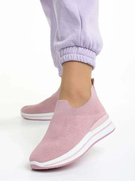 Pantofi sport dama roz din material textil Moira