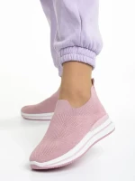 Pantofi sport dama roz din material textil Moira