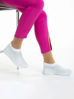 Pantofi sport dama albi din material textil Sorrel