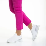 Pantofi sport dama albi din material textil Moira