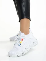 Pantofi sport dama albi din material textil Ankita