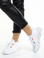 Pantofi sport dama albi din material textil Ankita
