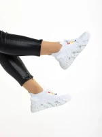 Pantofi sport dama albi din material textil Ankita