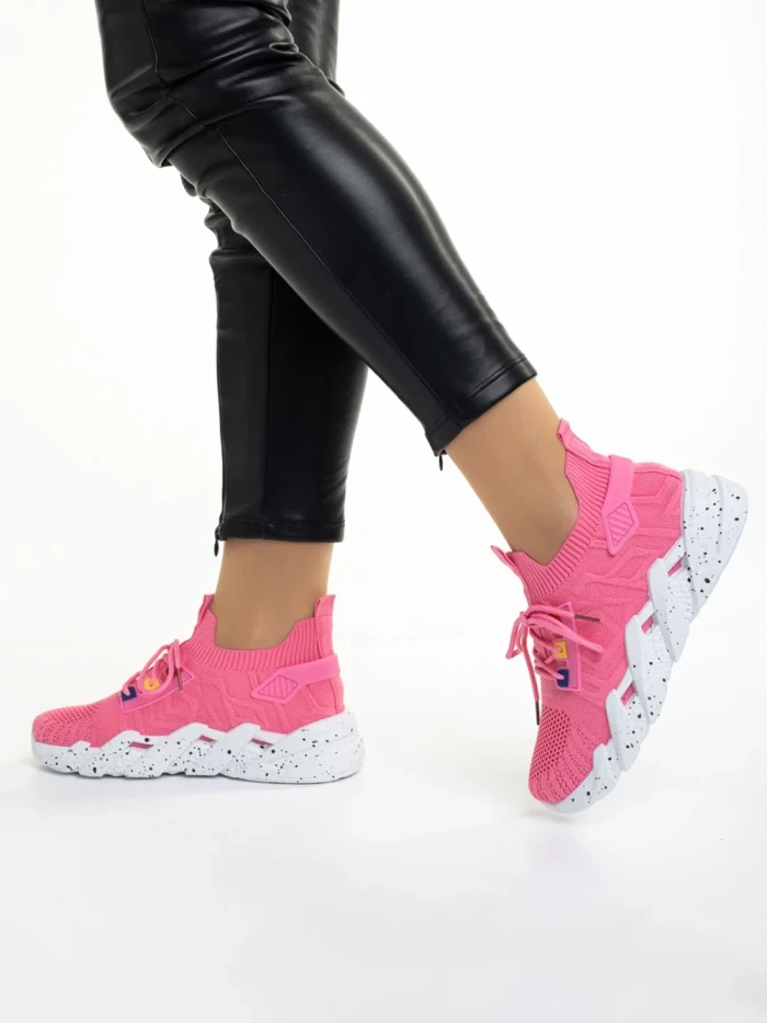 Pantofi sport dama fucsia din material textil Ankita