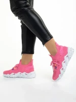 Pantofi sport dama fucsia din material textil Ankita