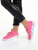 Pantofi sport dama fucsia din material textil Ankita