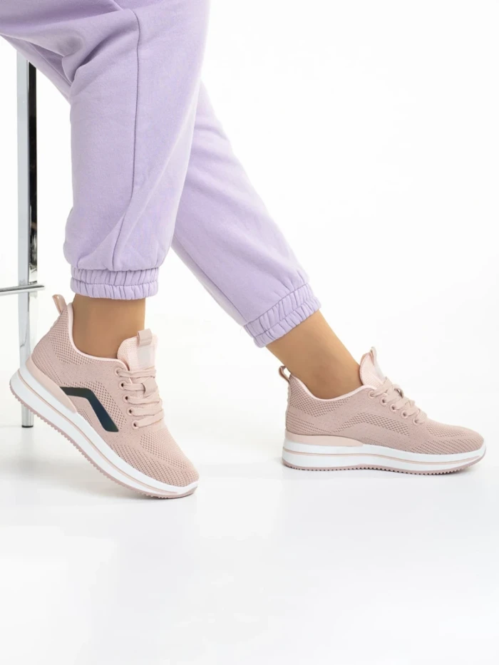 Pantofi sport dama roz din material textil Lovella