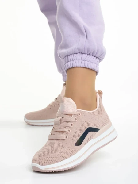 Pantofi sport dama roz din material textil Lovella