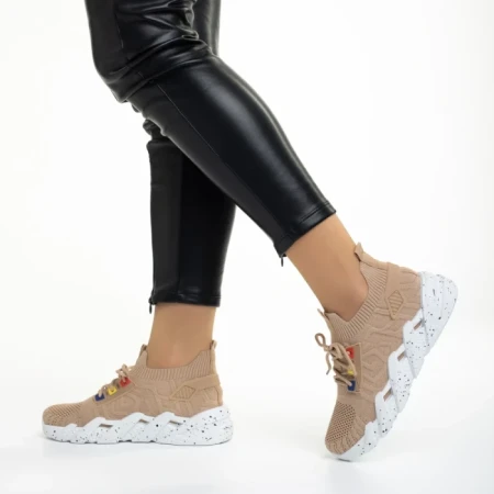 Pantofi sport dama bej din material textil Ankita