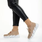Pantofi sport dama bej din material textil Ankita