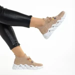Pantofi sport dama bej din material textil Ankita